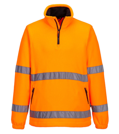 Pile Hi-Vis mezza zip Arancione